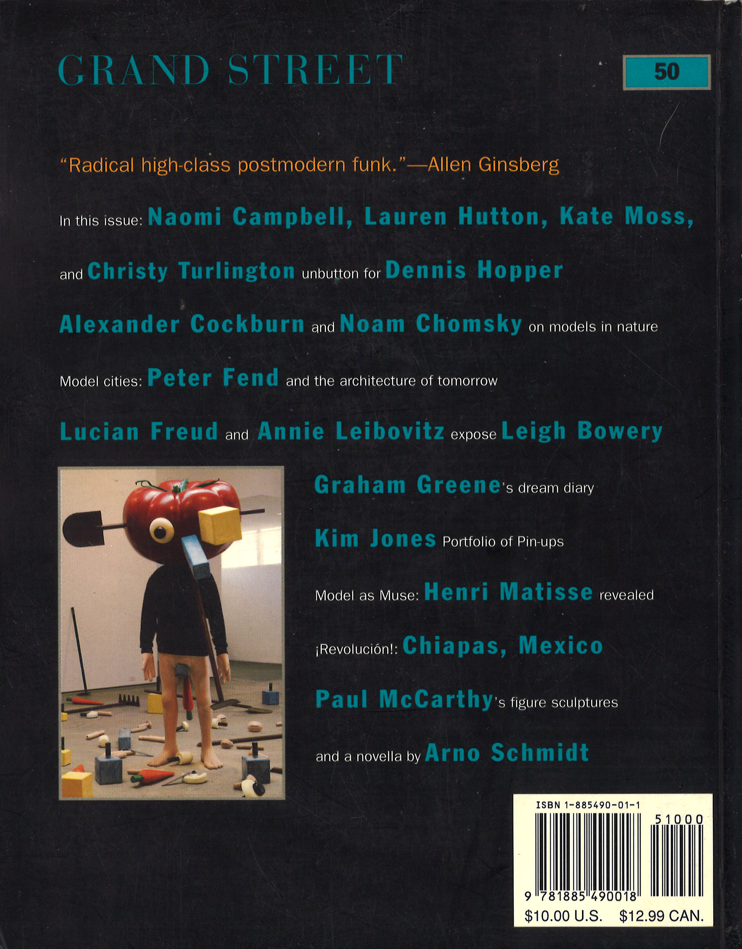 Back cover of the Hollywood issue of <em>Grand Street</em> no. 49 (Summer 1994)